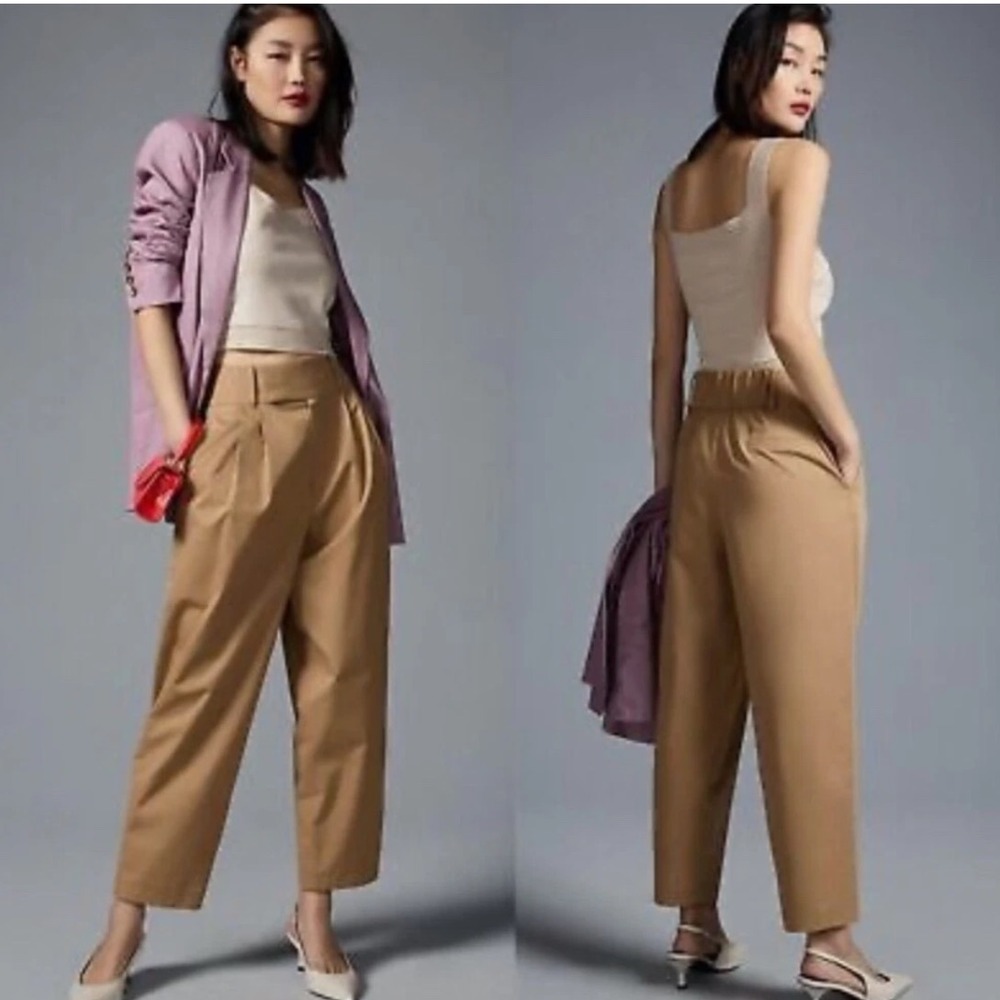 Anthropologie‎ EXQUISE Barrel Chinos Pants Trousers in Cedar Size XS Beige